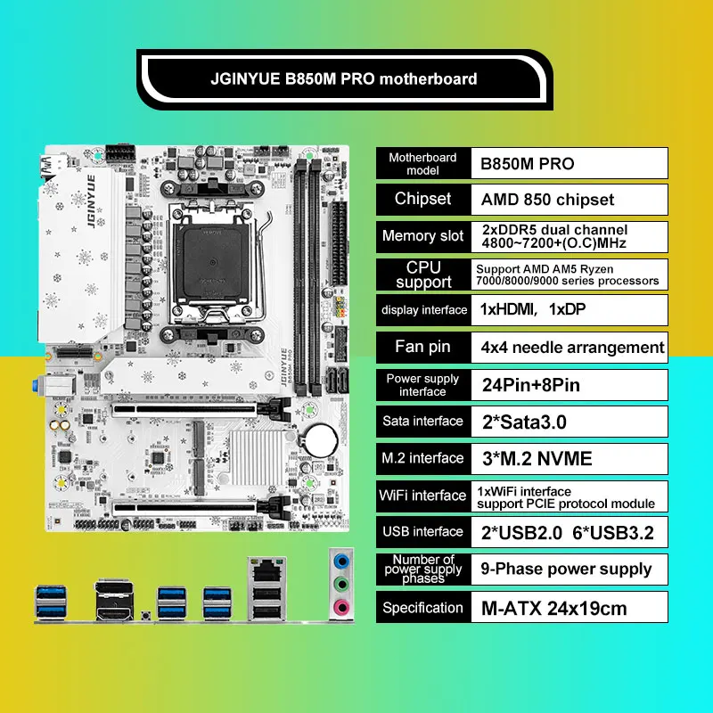 Set Motherboard JGINYUE B850M  - Ddr5 6000Mhz ulasan dan harga