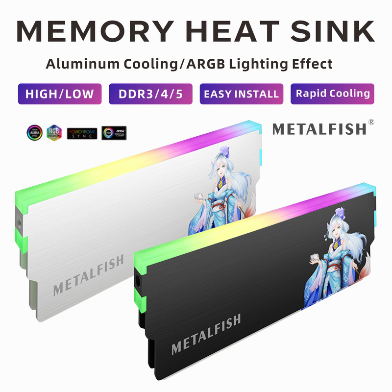 METALFISH DRAM Heatsink 5V-3PI - Ddr5 Rgb Ram ulasan dan harga